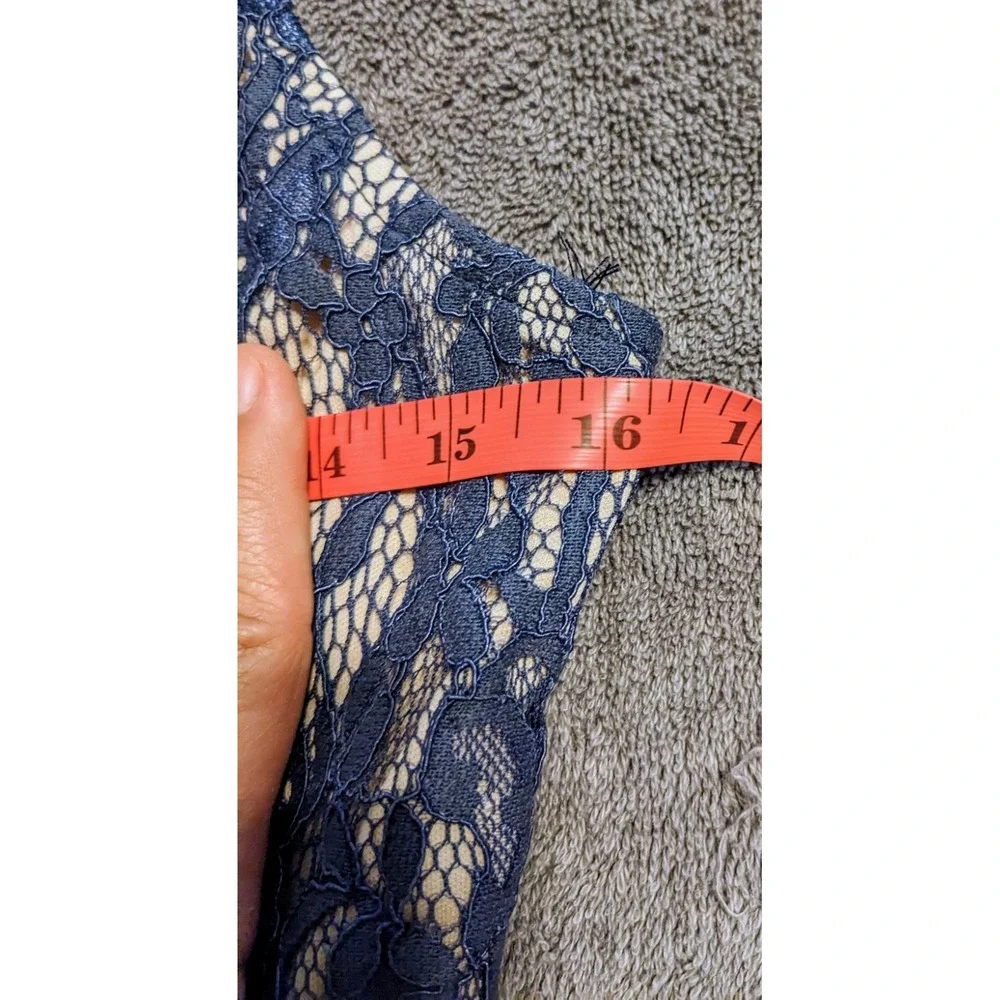 Aqua Bloomingdales Navy Blue Lace Mini Dress Cocktail Party Wedding Guest M‎ NWT